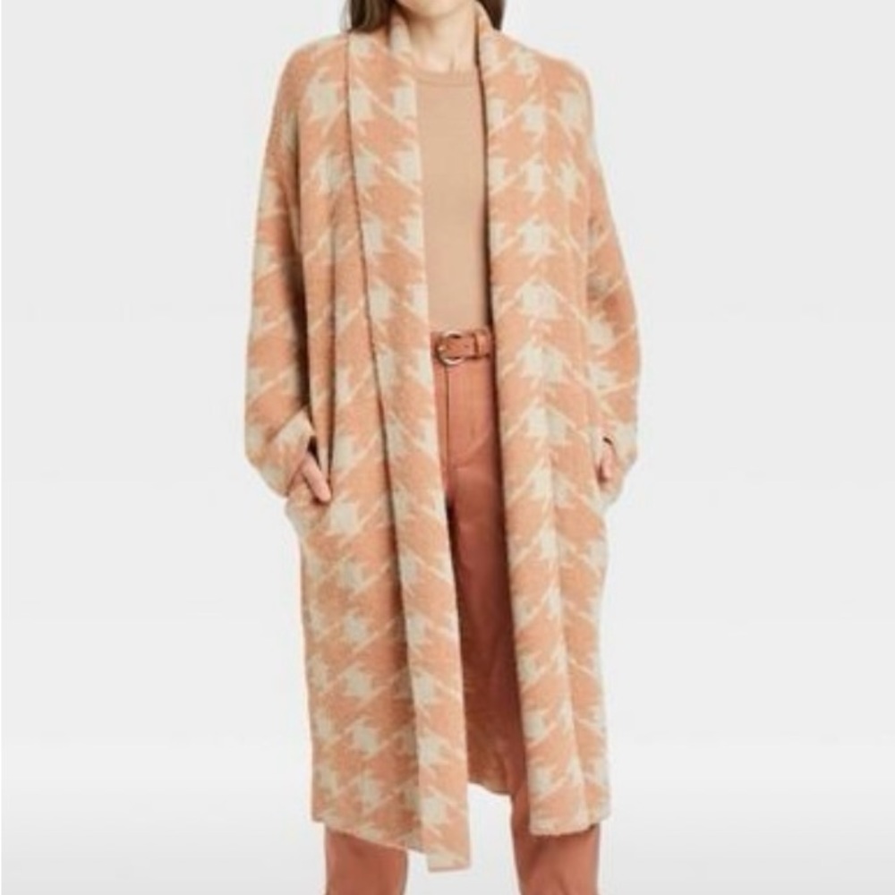 Houndstooth Open-Front Sweater Cardigan -A New Day long cardigan. NWOT